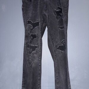 Men's Distressed Black Jeans